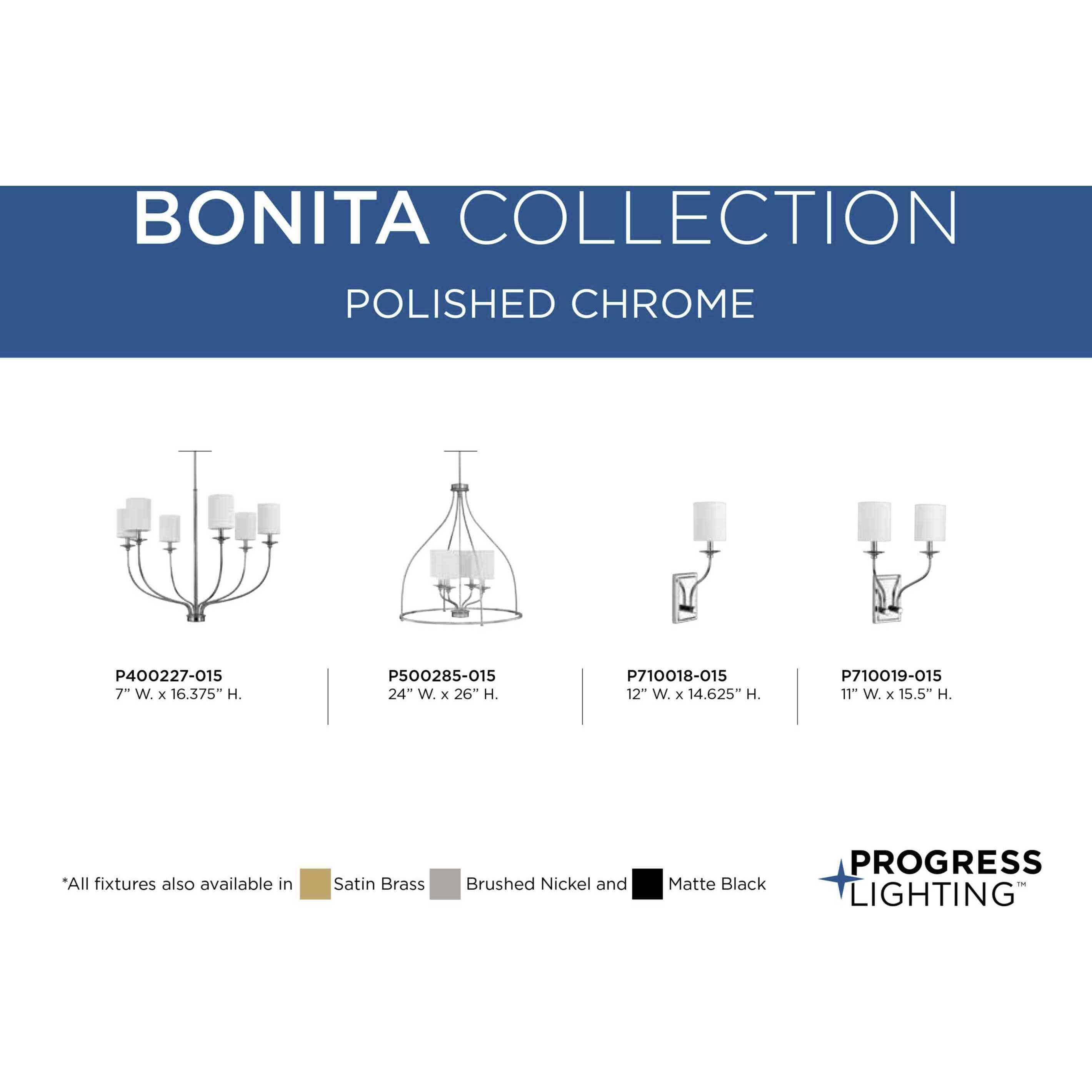 Bonita 2 Light 14 inch Polished Chrome Wall Sconce Wall Light, Design Series